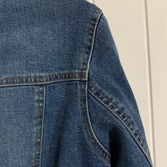 Old Navy Women Classic Blue jean jacket denim snap stretch Small Boho western - Picture 8 of 9